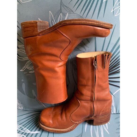 FRYE Vtg Y2K 70’s brown Campus Short Boots Men 8.5 D Women 10 USA - Picture 11 of 13